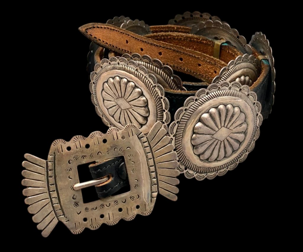Vintage Sterling Silver Concho Belt (1 of 10)