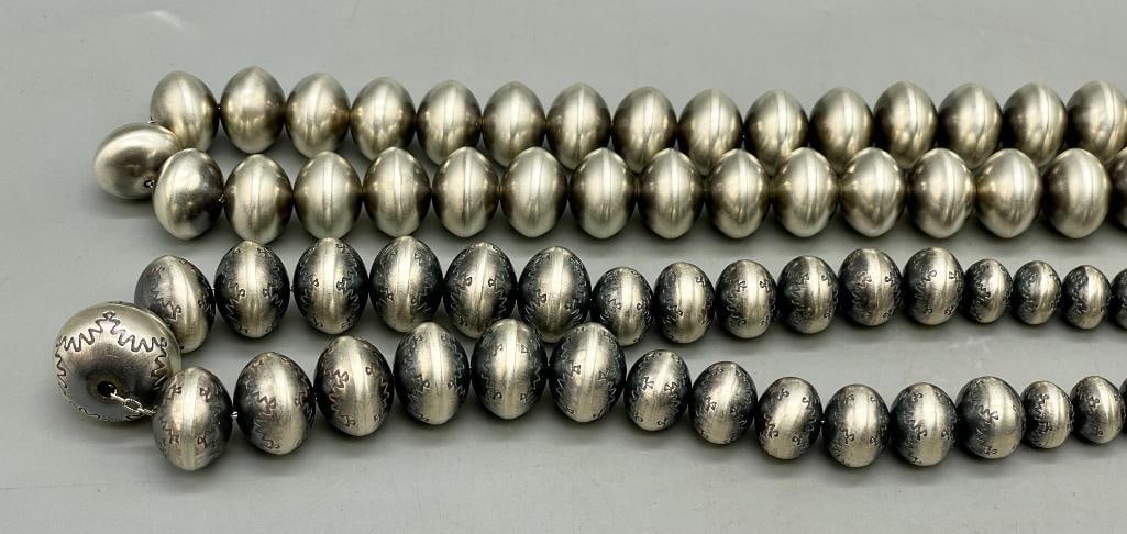 Two Contemporary Sterling Silver Beaded Necklaces - 10