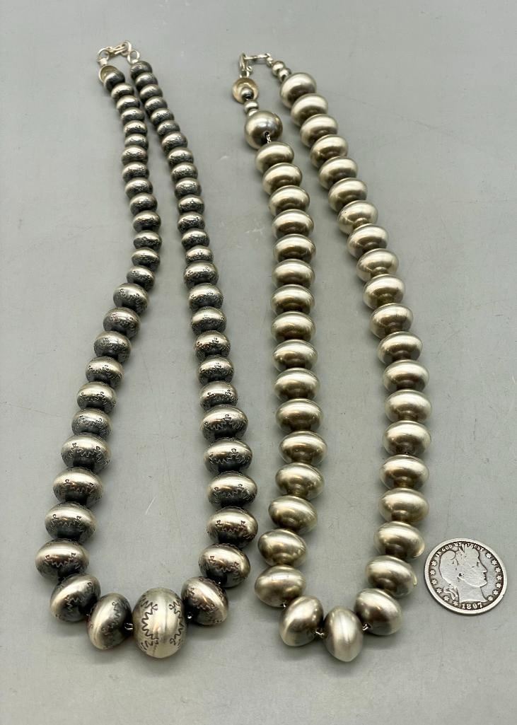 Two Contemporary Sterling Silver Beaded Necklaces - 4