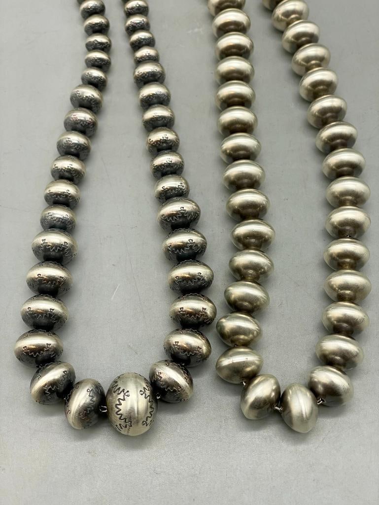 Two Contemporary Sterling Silver Beaded Necklaces - 5
