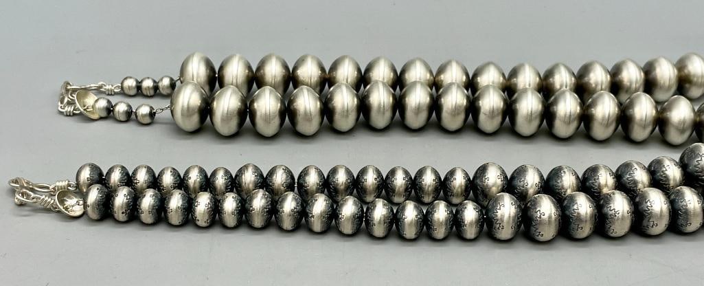 Two Contemporary Sterling Silver Beaded Necklaces - 9