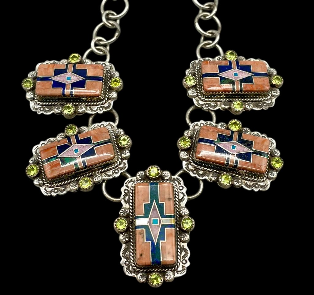 Multi Stone Inlay And Peridot Necklace (1 of 14)