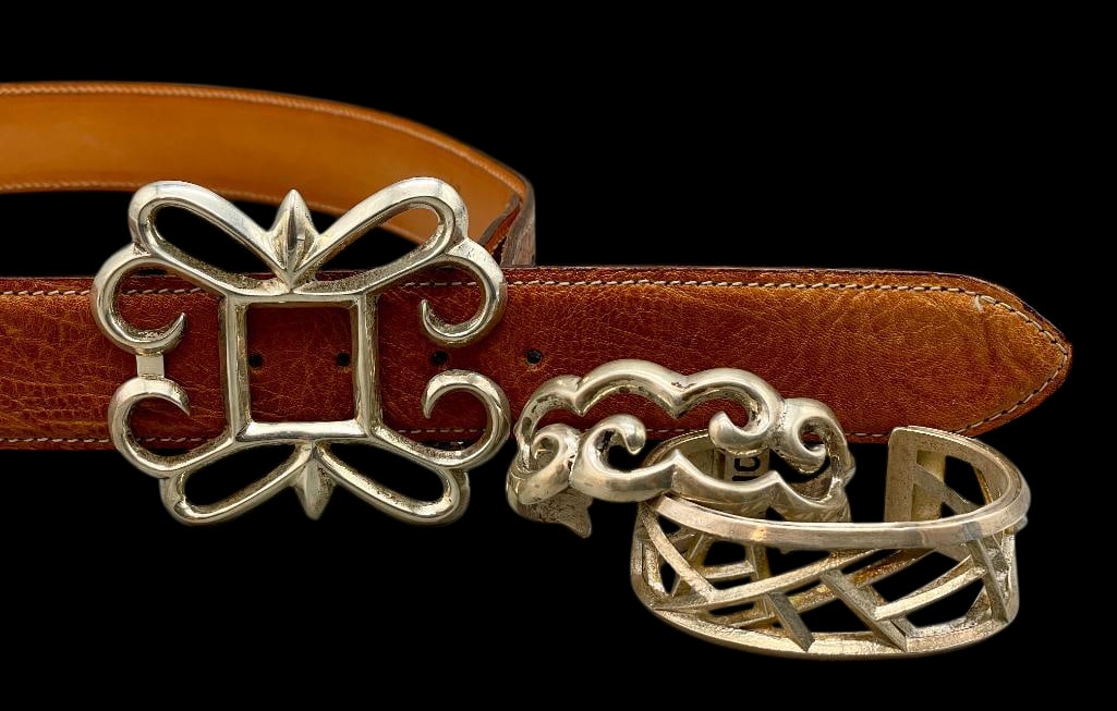 Two Sandcast Bracelets And Buckle With Belt (1 of 19)