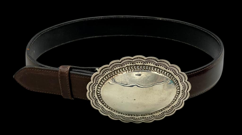 Sterling Silver Buckle By Bernyse Chavez With Leather Belt (1 of 11)
