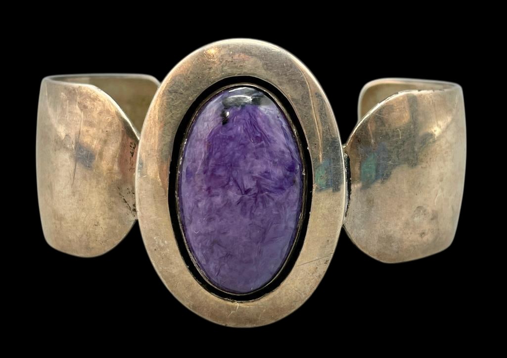 Charoite And Sterling Silver Bracelet By Arnold Goodluck (1 of 10)