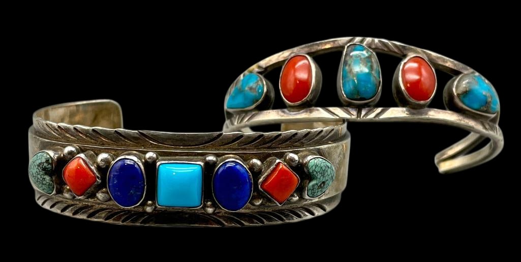 Two Sterling Silver And Multi Stone Bracelets (1 of 11)