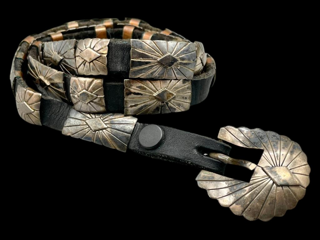 Sterling Silver Slim Concho Belt With 20 Conchos (1 of 11)