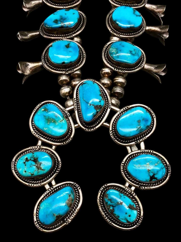 Vintage Turquoise Squash Blossom Necklace (1 of 17)