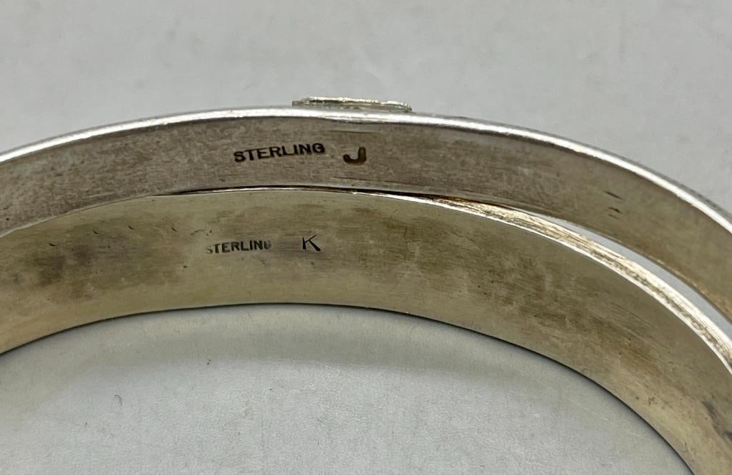 Five Sterling Silver Stacker Style Bracelets - 8