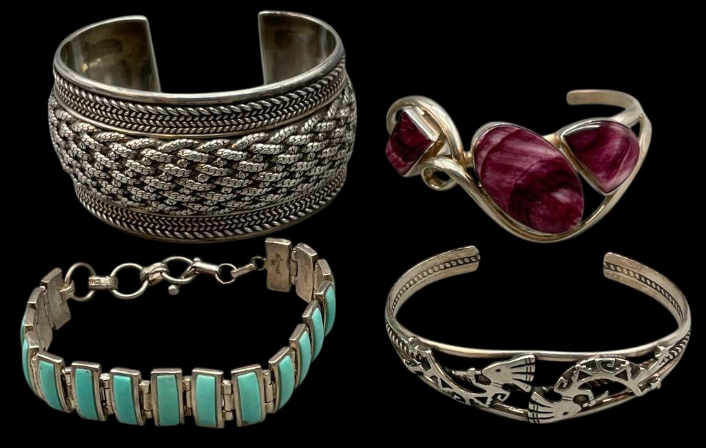 Group Of Sterling Silver Bracelets With Various Settings (1 of 17)