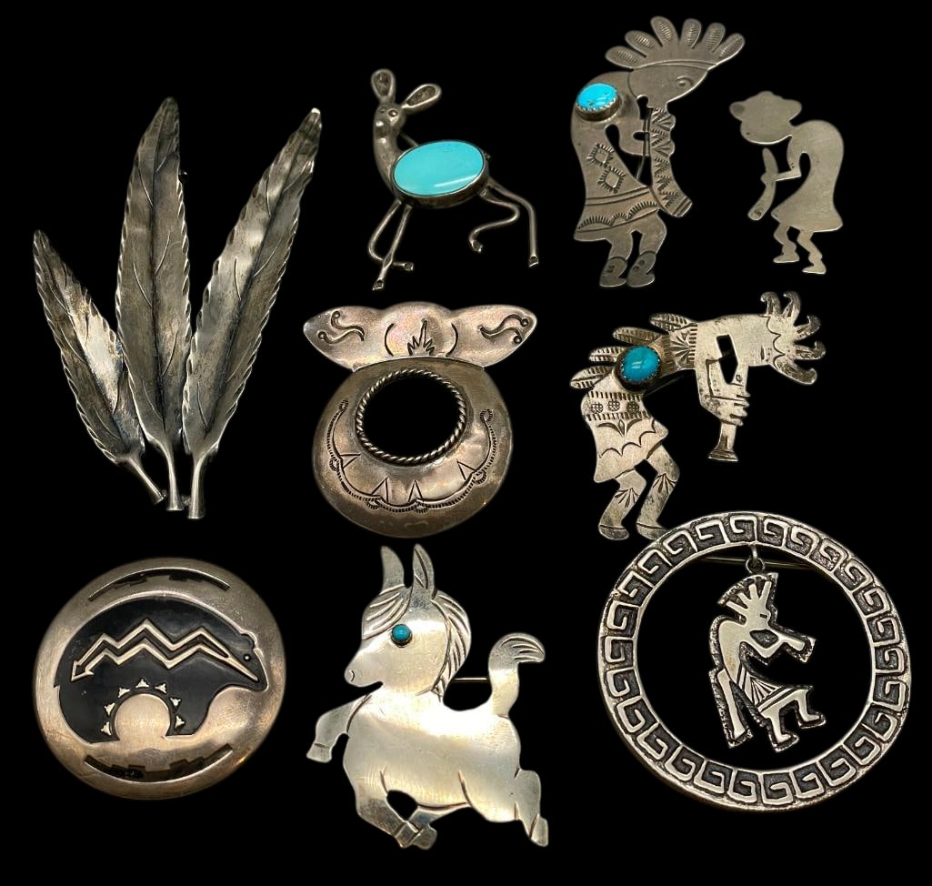 Group of Nine Sterling Silver Pins (1 of 10)