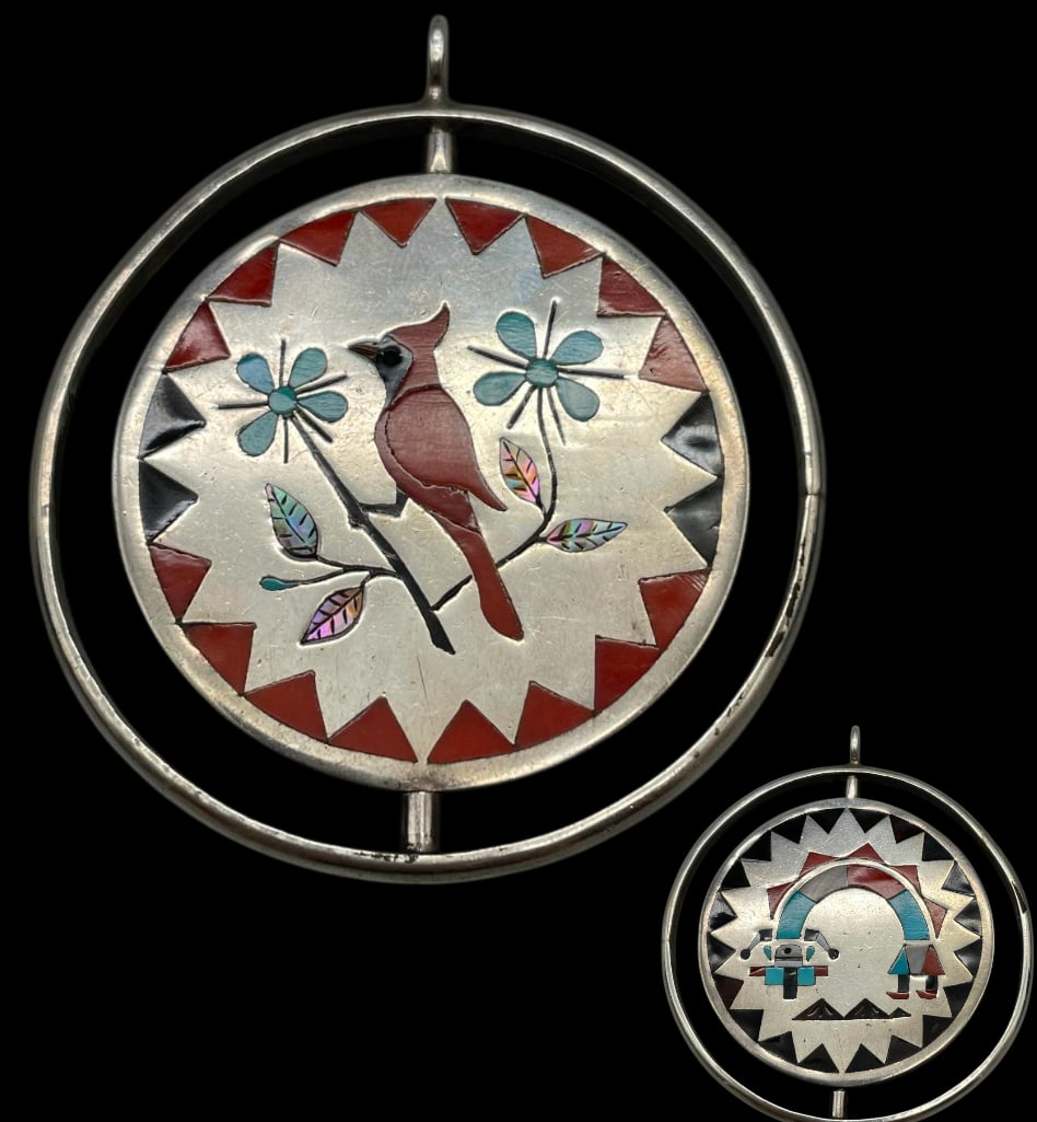 Double Sided Spinner Zuni Inlay Pendant by Albert And Dolly Banteah (1 of 9)