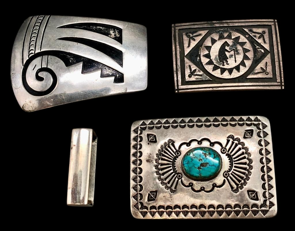 Group Of Sterling Silver Buckles And Keeper (1 of 10)