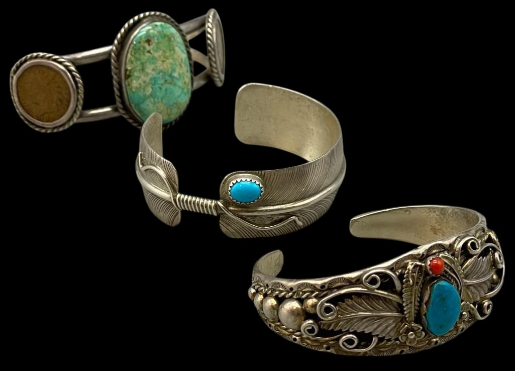 Three Sterling Silver Bracelets With Various Settings (1 of 14)