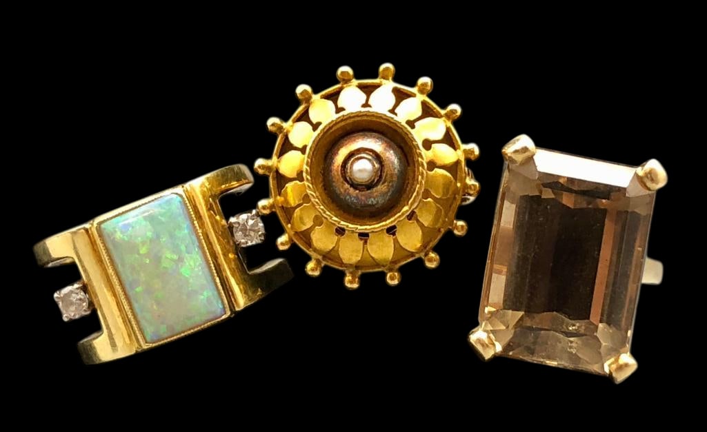 Three Gold Rings - Two 14K And One 18K (1 of 13)