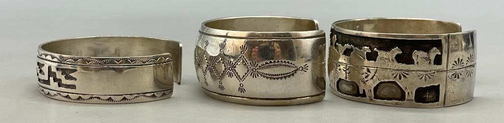 Three Sterling Silver Bracelets - 15