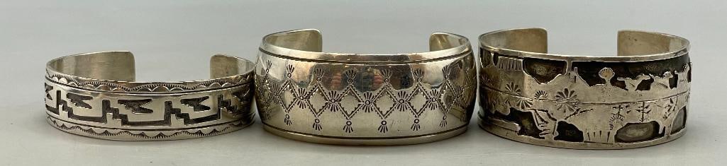 Three Sterling Silver Bracelets - 3