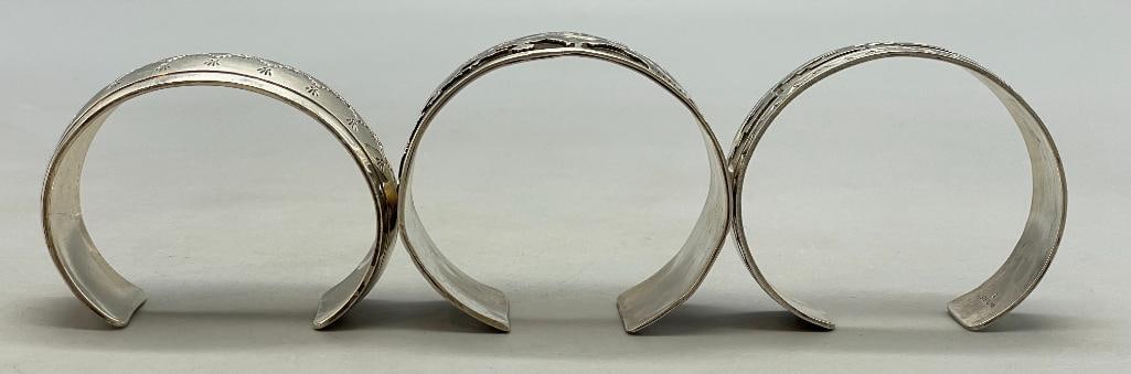 Three Sterling Silver Bracelets - 7