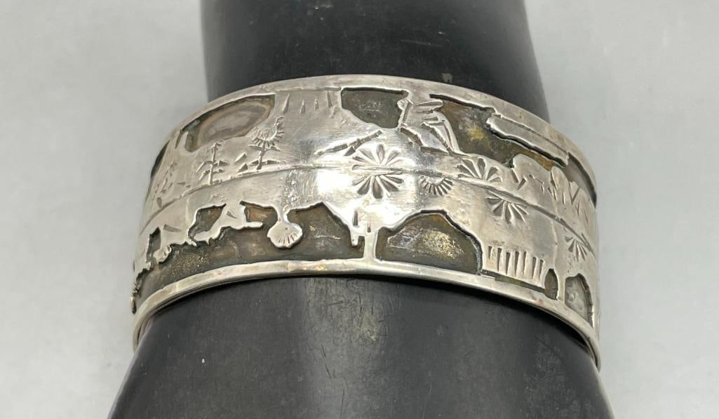 Three Sterling Silver Bracelets - 9