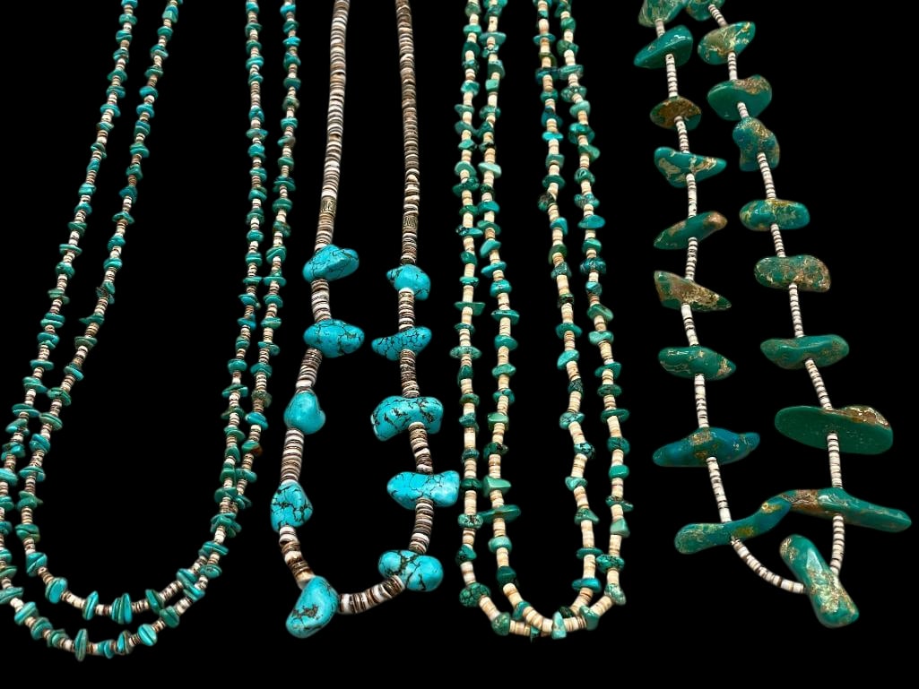 Four Turquoise And Heishi Necklaces (1 of 9)