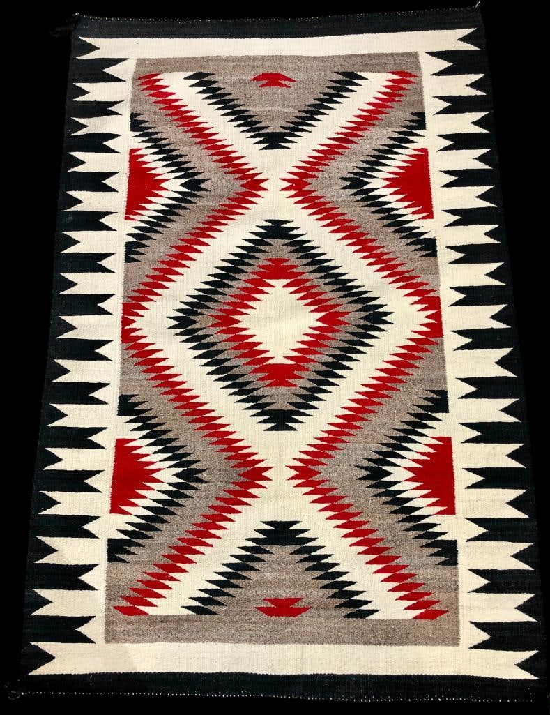 Diamond Eyedazzler Design Navajo Rug Circa 1950s (1 of 10)