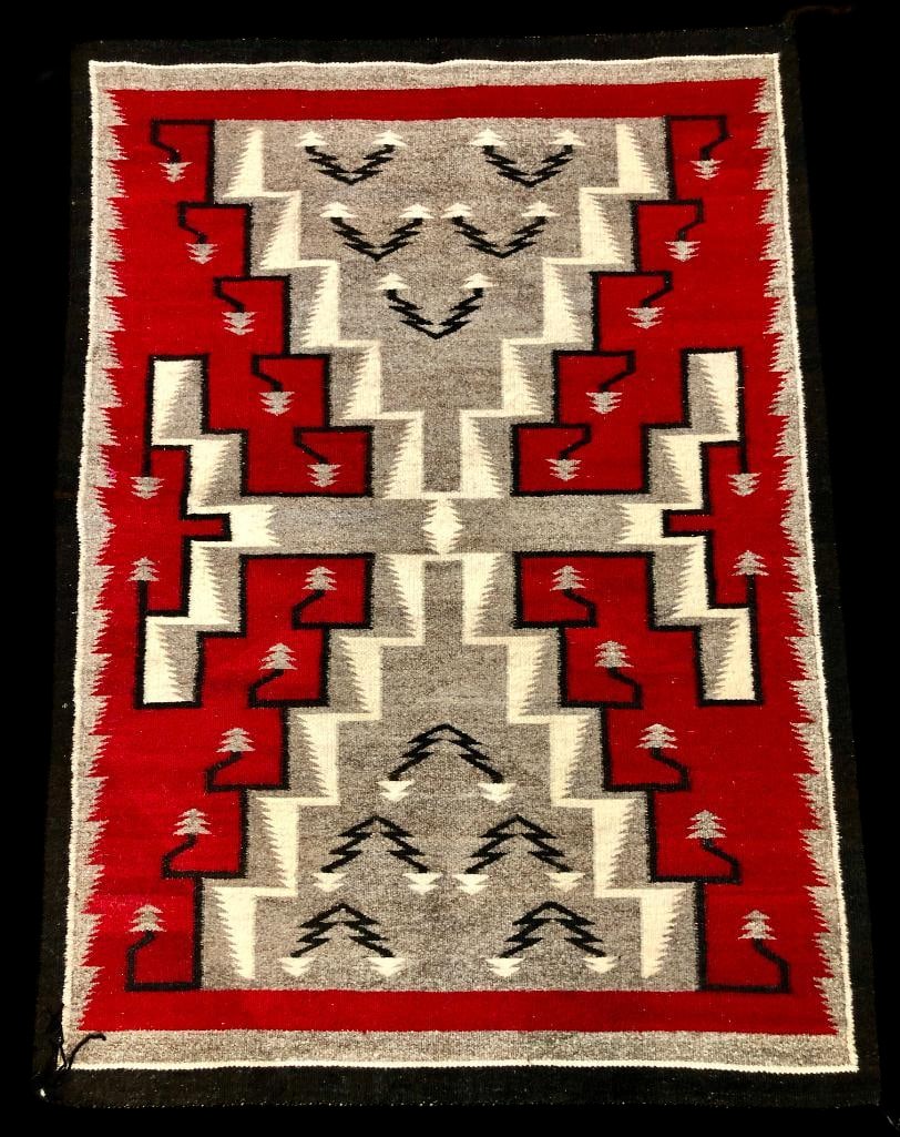 Vintage Crystal Style Storm Variant Navajo Textile (1 of 9)