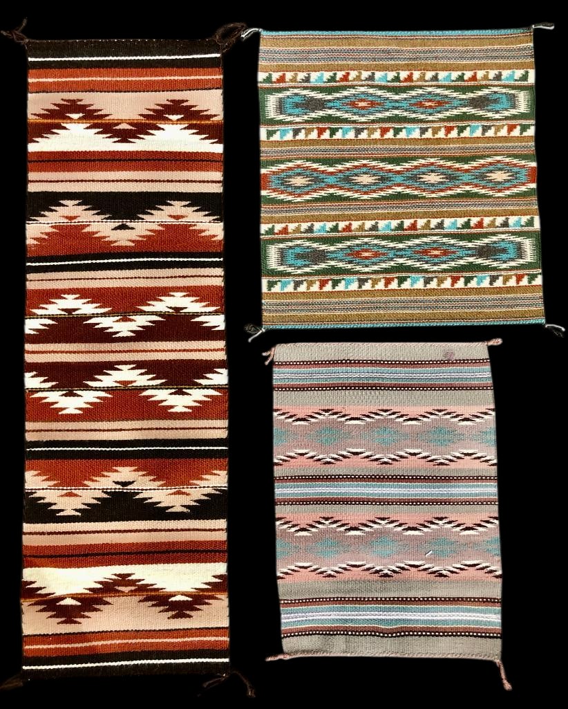 Group Of Three Navajo Banded Design Weavings (1 of 19)