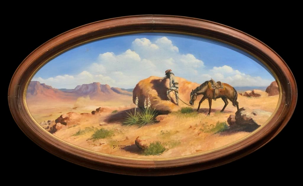 Framed Western Themed Oil Painting By W.G. Duncan 1968 (1 of 15)