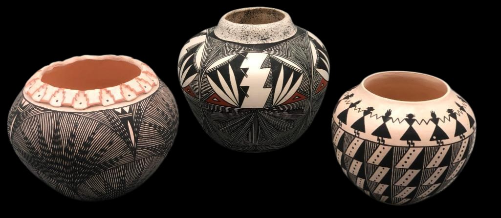 Three Fine Handmade Acoma Pots (1 of 13)