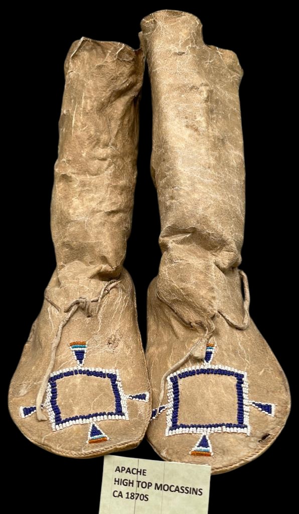 Antique Apache Hightop Beaded Moccasins (1 of 12)