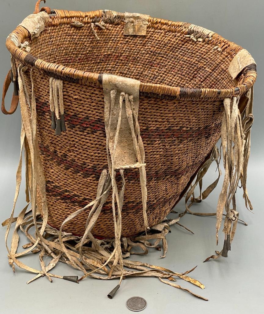 Antique Polychrome Apache Burden Basket - 3