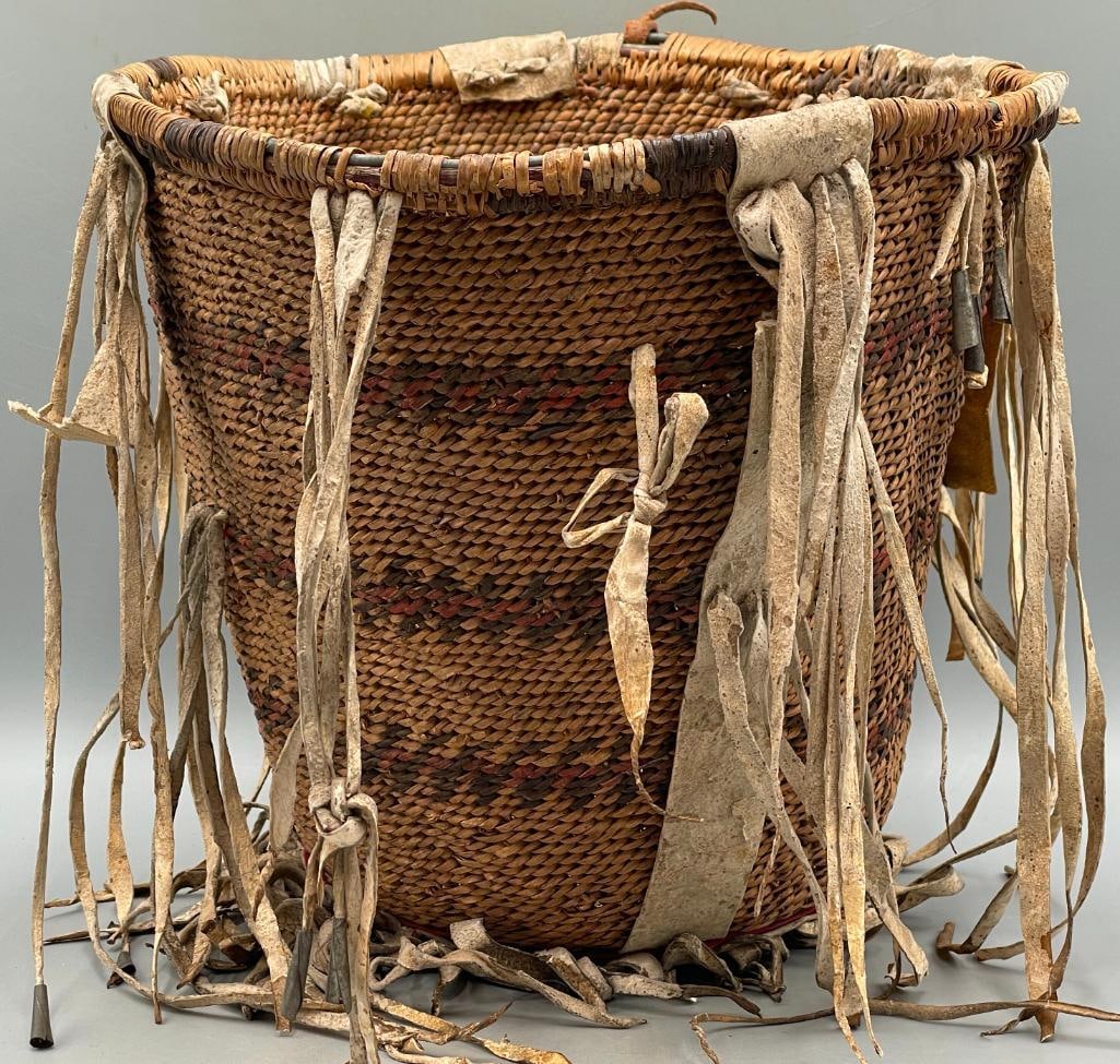 Antique Polychrome Apache Burden Basket - 5