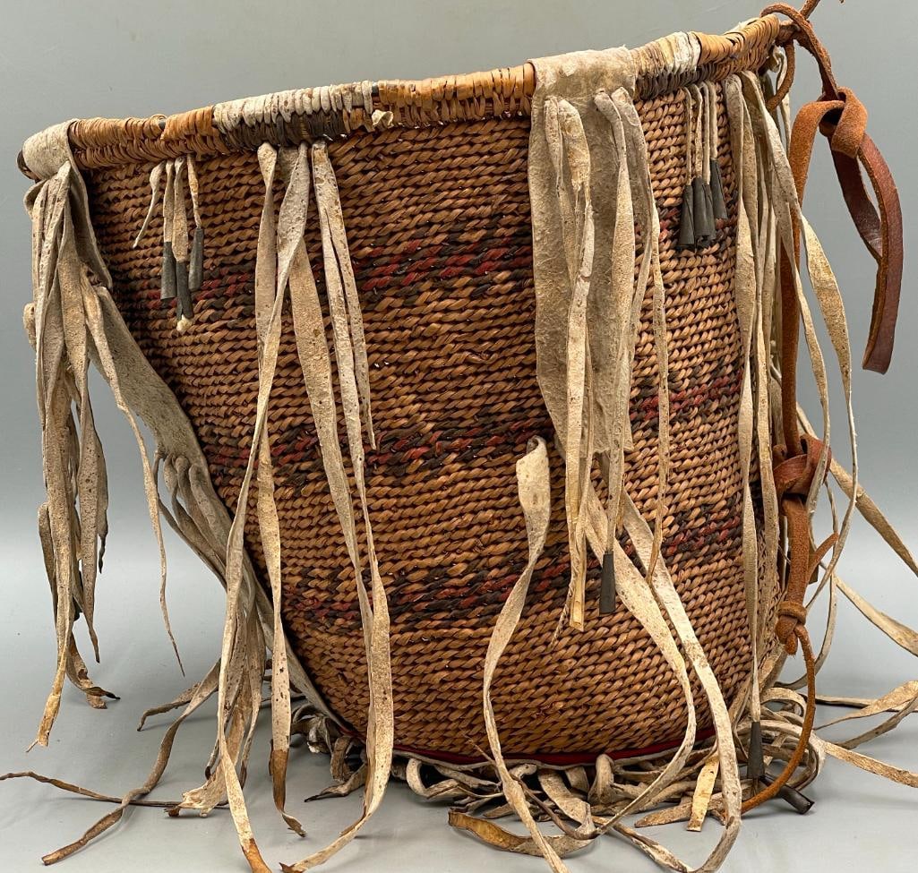 Antique Polychrome Apache Burden Basket - 6