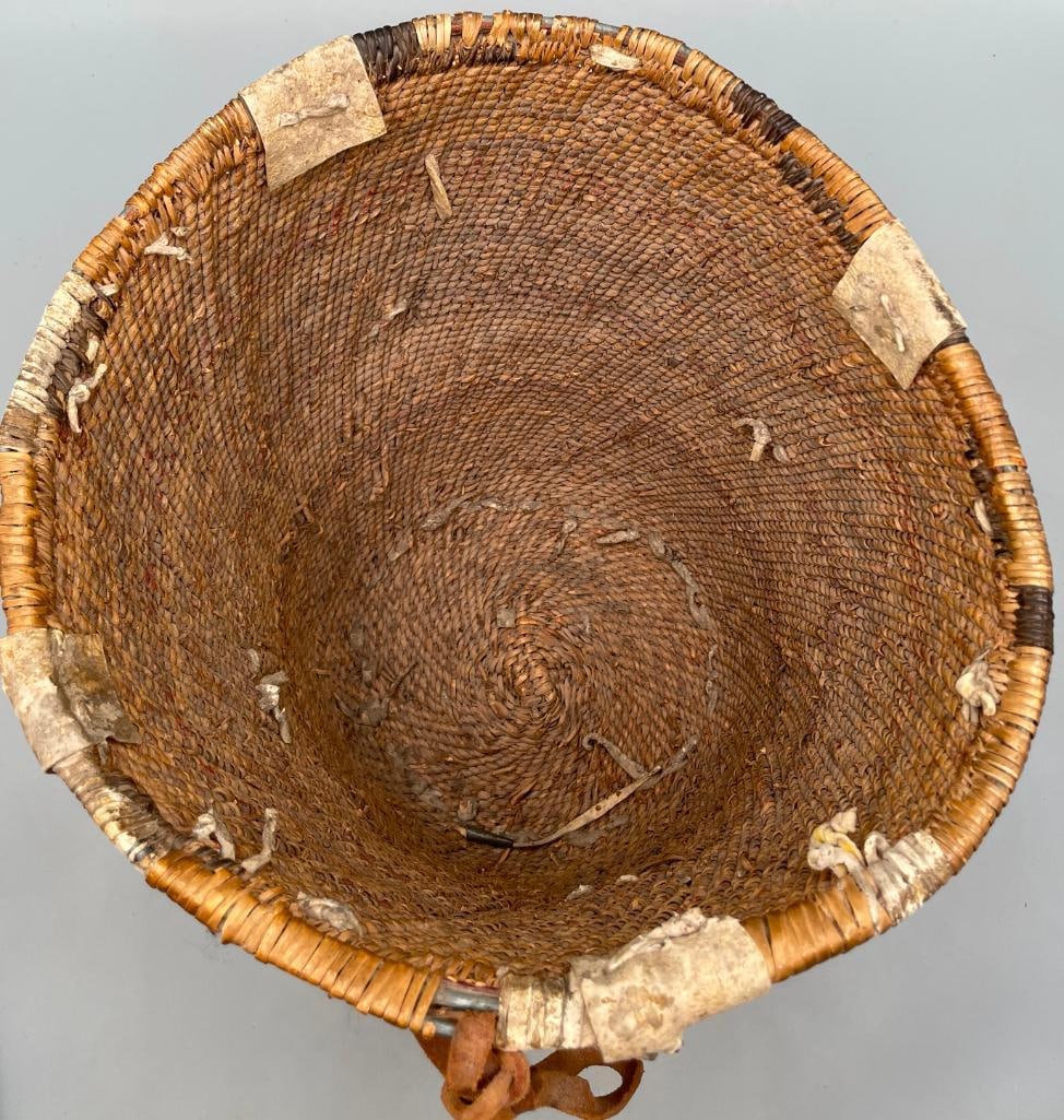 Antique Polychrome Apache Burden Basket - 8