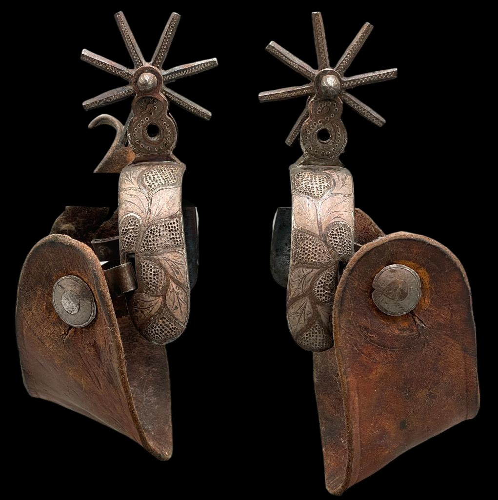 Antique Silver Inlaid Mexican Spurs (1 of 12)