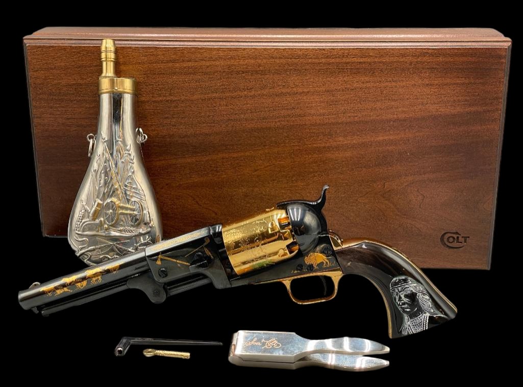 3rd Model Dragoon Cochise Colt Commemorative With Box And Accouterments: Offered here for your consideration is a third model Dragoon "Cochise" Colt commemorative revolver with box and accouterments. This is a Colt percussion revolver and is a third generation Colt