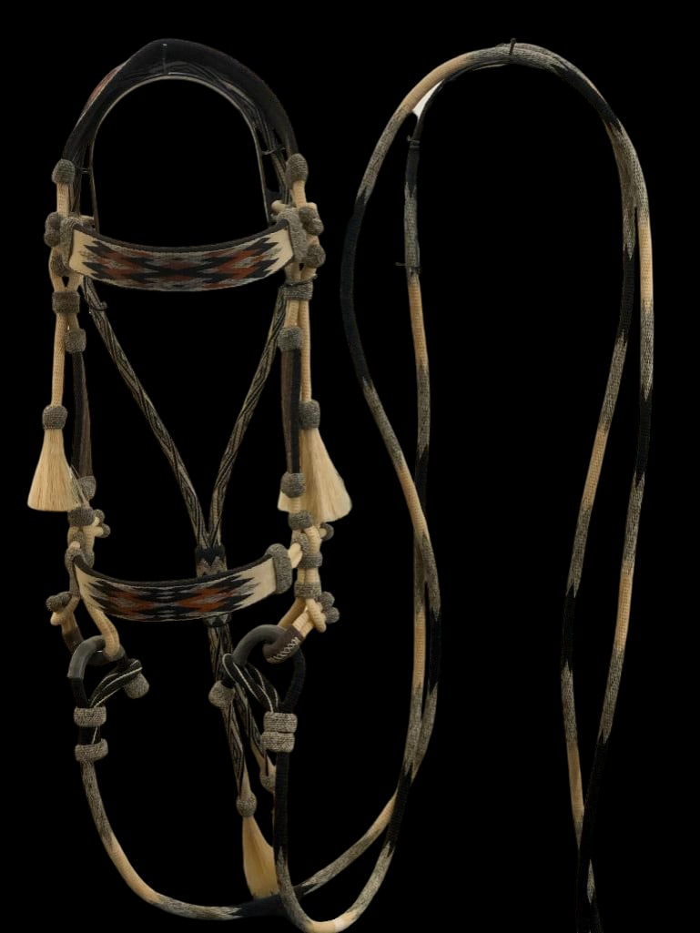 Contemporary Deer Lodge Hitched Horsehair Bridle (1 of 10)