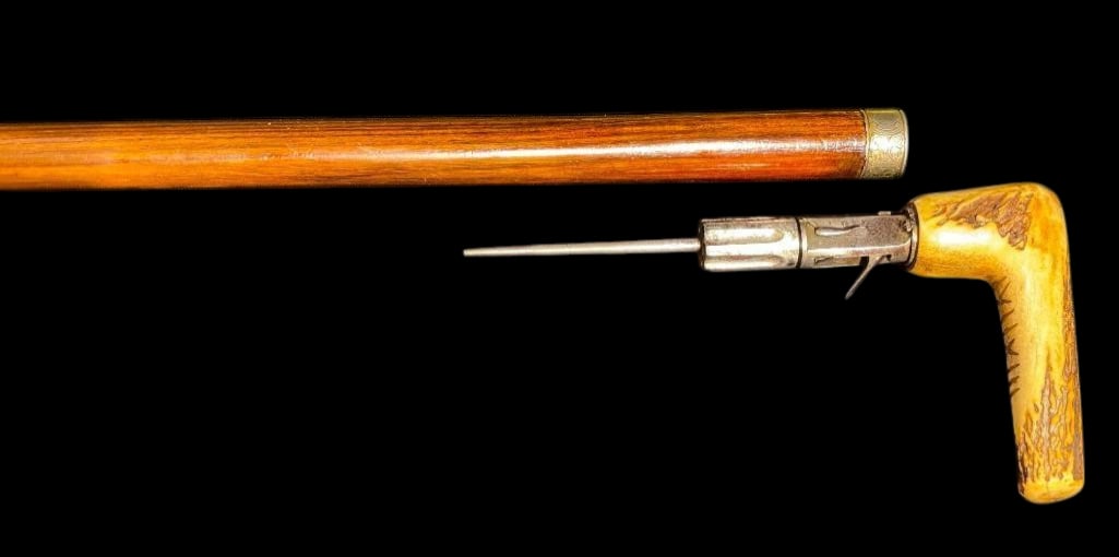 Antique Cane Revolver/Dagger - 2