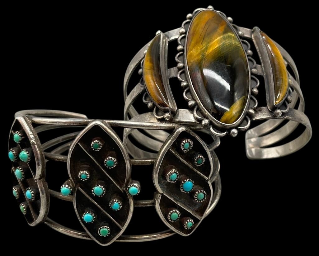 Two Circa 1940s Era Sterling Silver Bracelets (1 of 11)