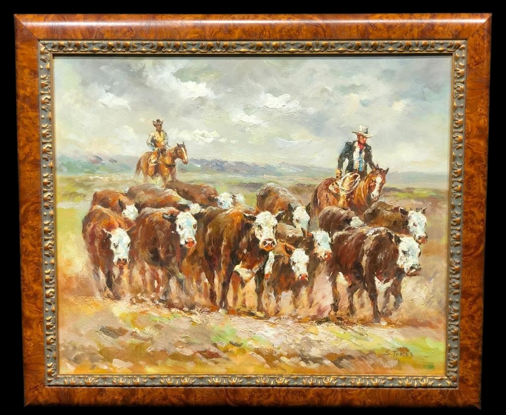 Original Oil Painting Western Theme By S. Tokes (1 of 9)
