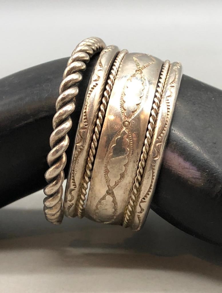 Five Sterling Silver Bracelets - 14