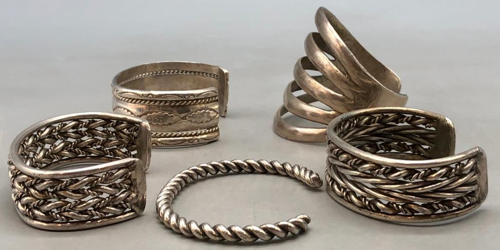 Five Sterling Silver Bracelets - 6