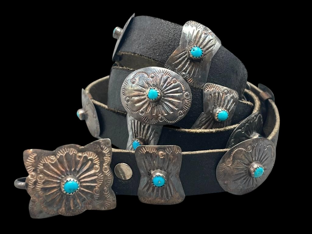 Small Size Sterling Silver Concho Belt/Hatband (1 of 13)