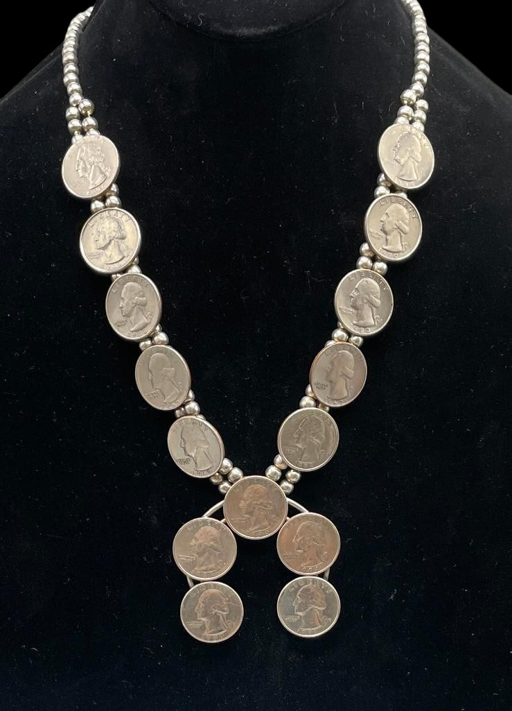 Quarter Themed Necklace Strung On Sterling Silver Beads (1 of 15)