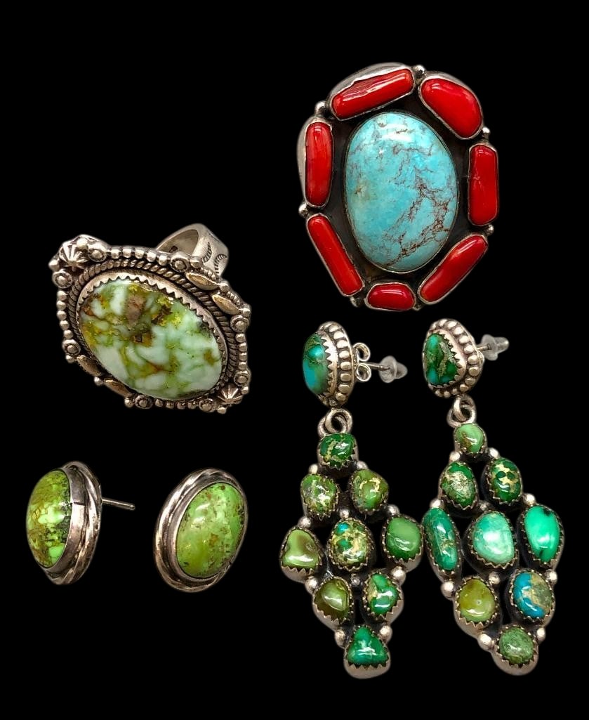 Two Rings And Two Pairs Of Earrings - Sterling Silver (1 of 13)