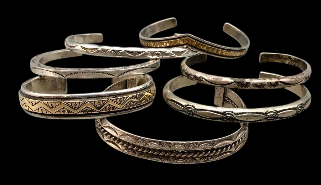 Seven Sterling Silver Stacker Bracelets (1 of 12)