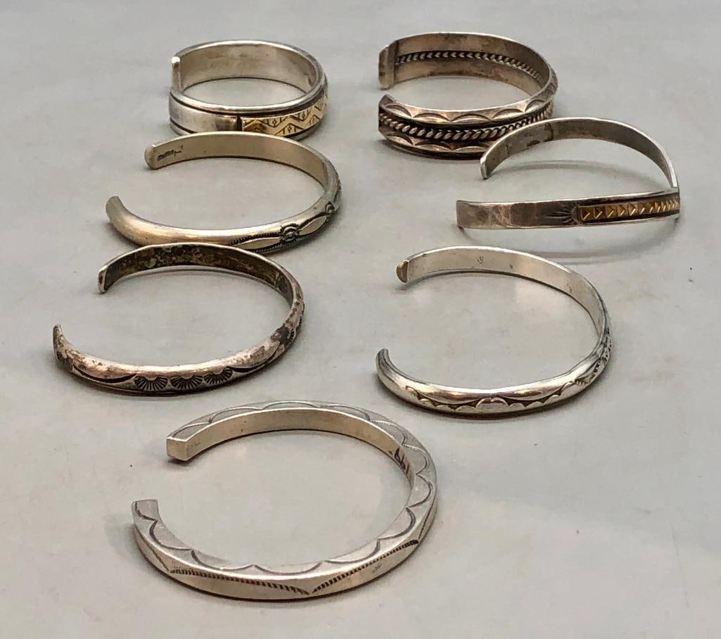 Seven Sterling Silver Stacker Bracelets - 3