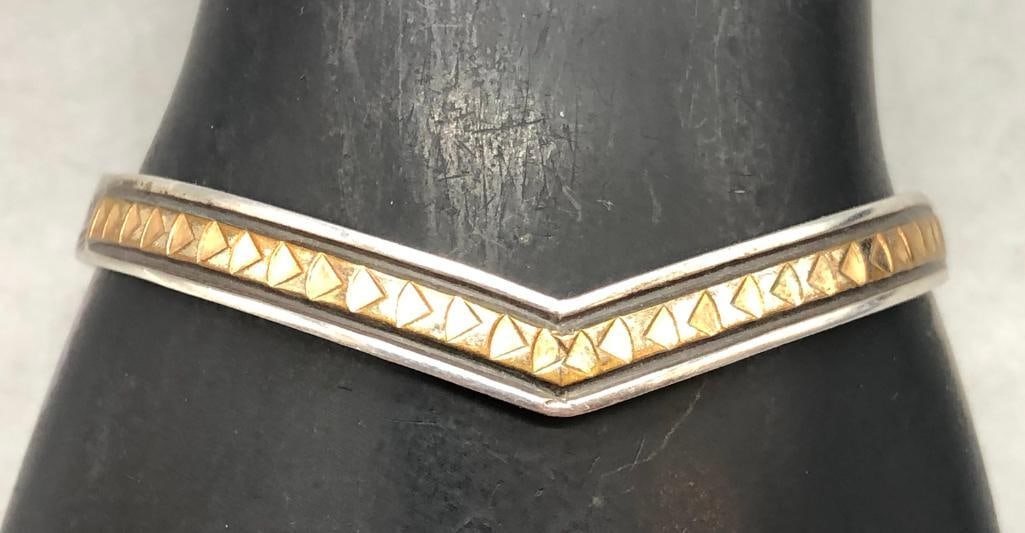 Seven Sterling Silver Stacker Bracelets - 9