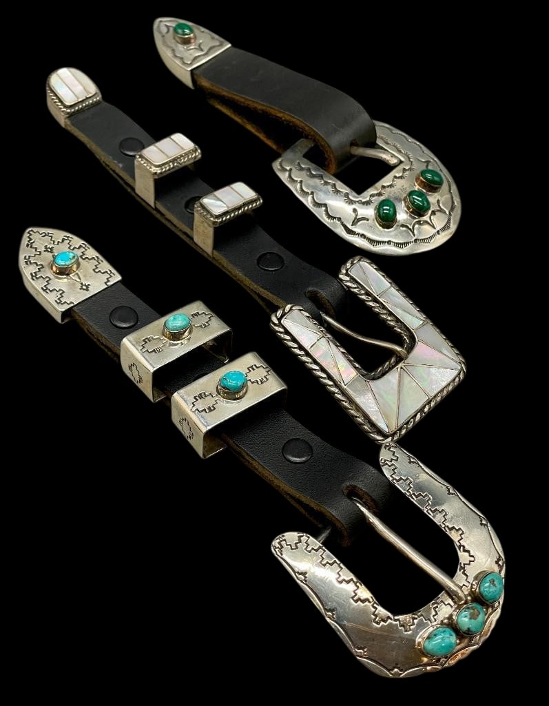 Three Sterling Silver Buckle Sets With Various Settings (1 of 10)