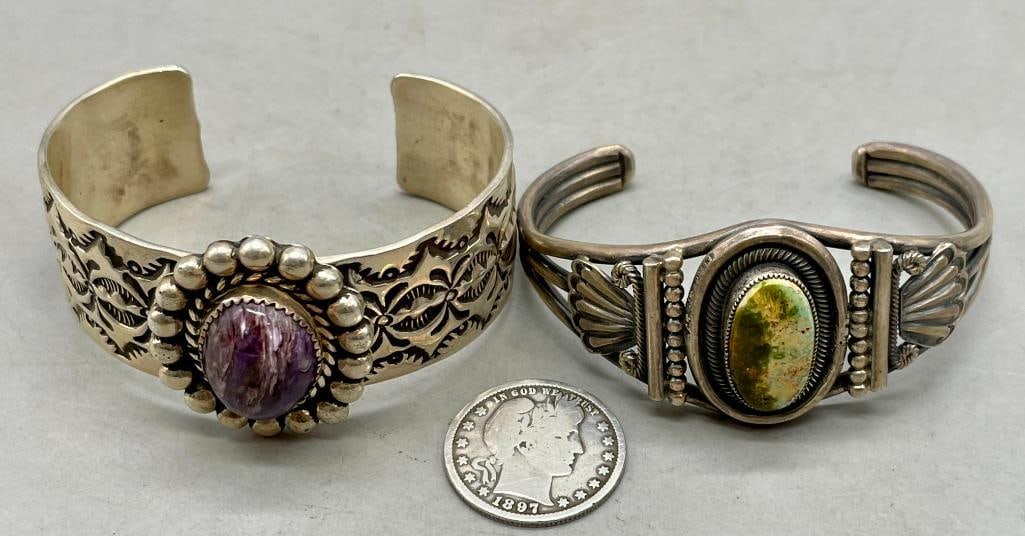 Two Sterling Silver Bracelets - 10